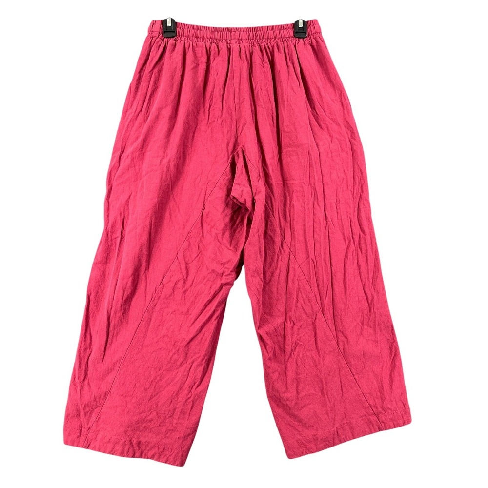 Kidoriman Wide Leg Harem Pants Women L Red Cotton Drawstring Japanese Streetwear